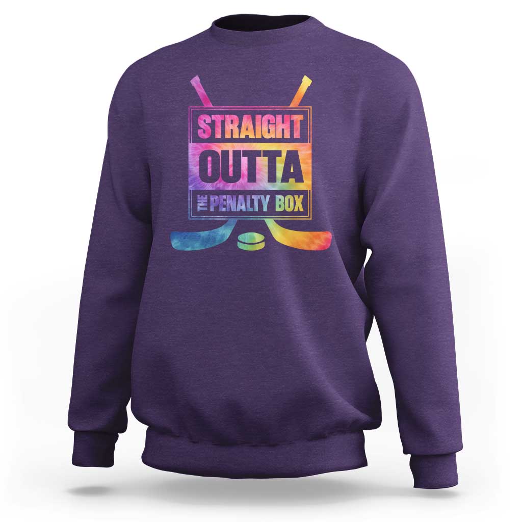 Straight Outta The Penalty Box Sweatshirt Tie Dye Effect Hockey Player Gift - Wonder Print Shop