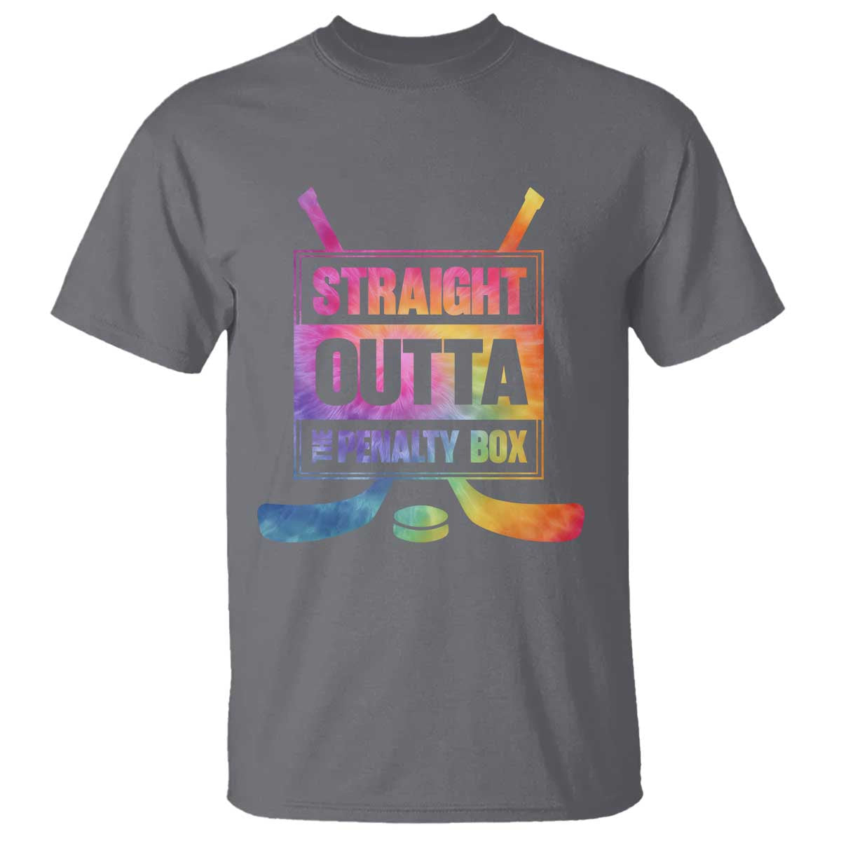 Straight Outta The Penalty Box T Shirt Tie Dye Effect Hockey Player Gift - Wonder Print Shop