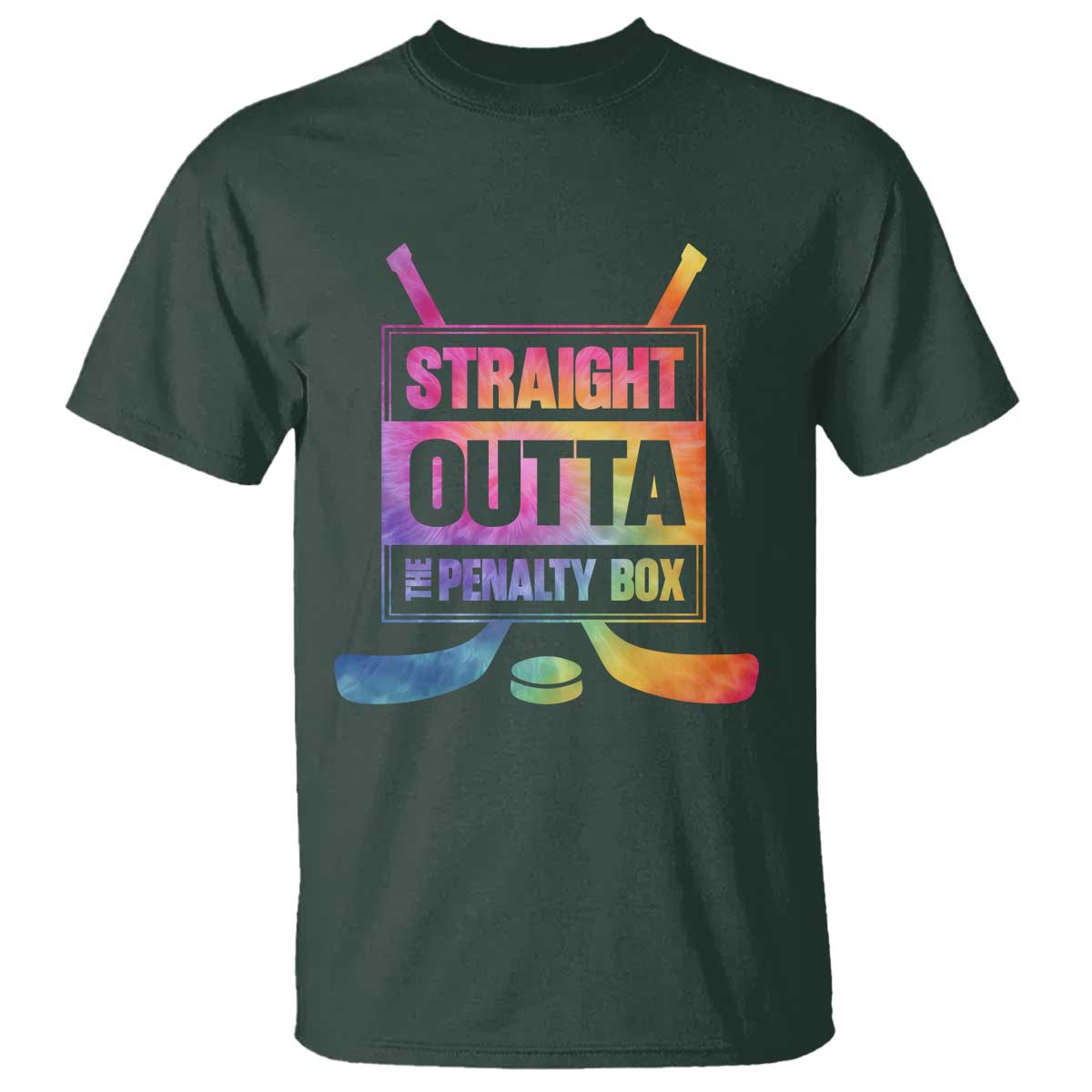 Straight Outta The Penalty Box T Shirt Tie Dye Effect Hockey Player Gift - Wonder Print Shop