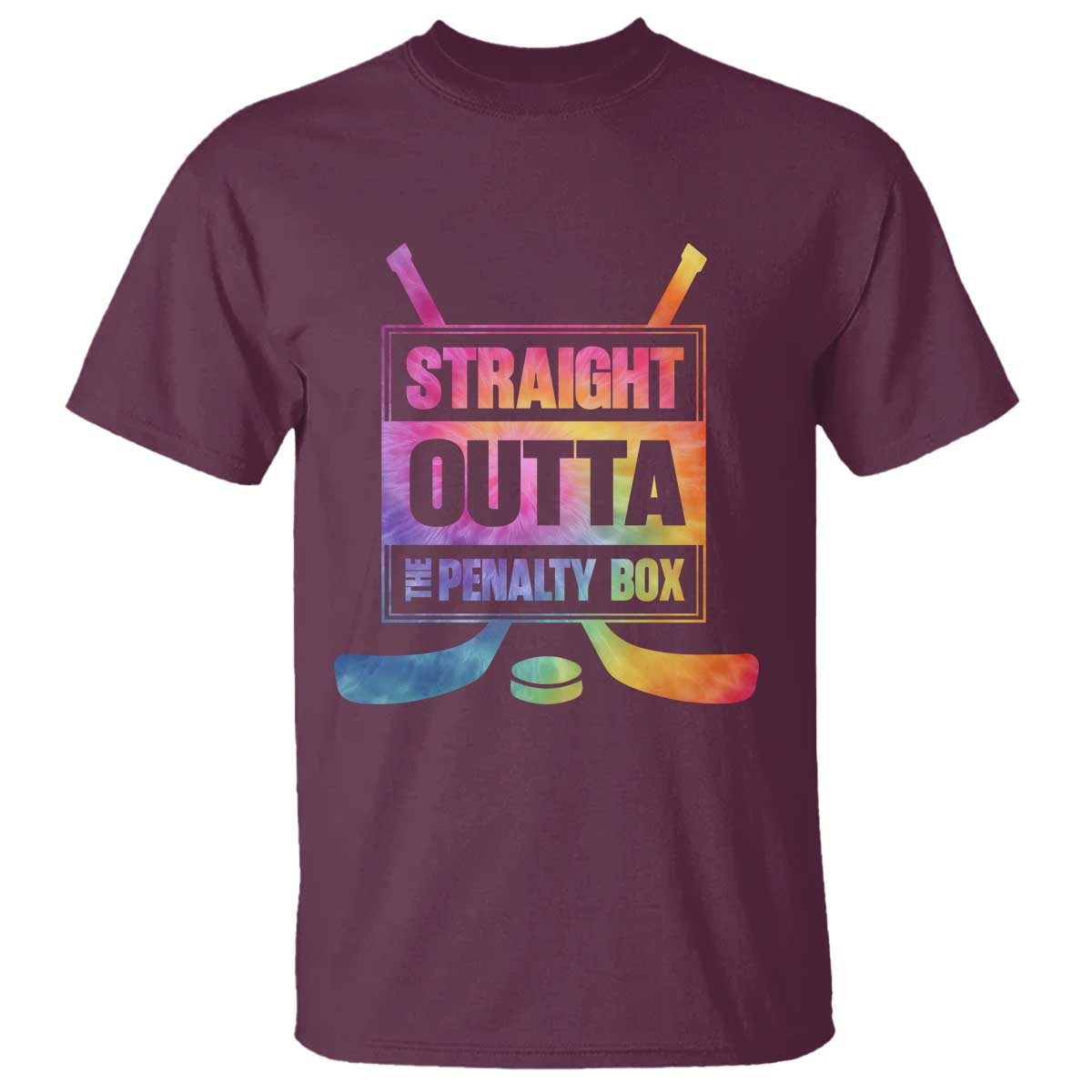 Straight Outta The Penalty Box T Shirt Tie Dye Effect Hockey Player Gift - Wonder Print Shop