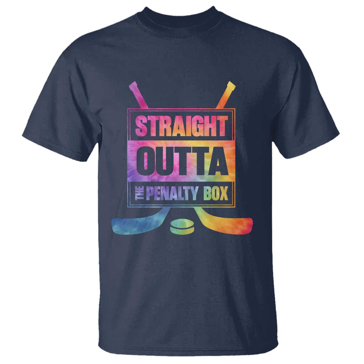 Straight Outta The Penalty Box T Shirt Tie Dye Effect Hockey Player Gift - Wonder Print Shop