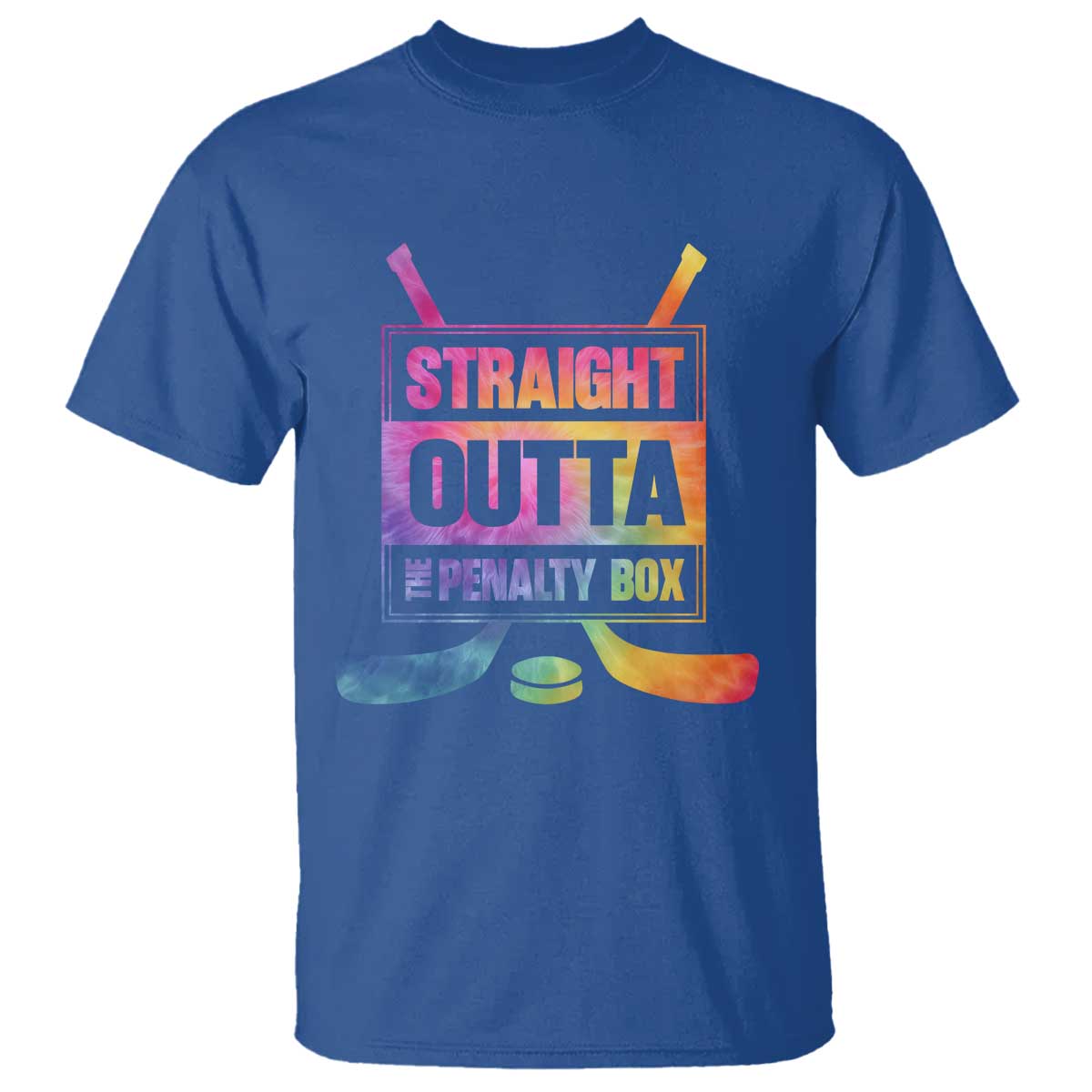 Straight Outta The Penalty Box T Shirt Tie Dye Effect Hockey Player Gift - Wonder Print Shop