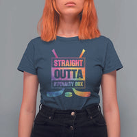 Straight Outta The Penalty Box T Shirt For Women Tie Dye Effect Hockey Player Gift - Wonder Print Shop