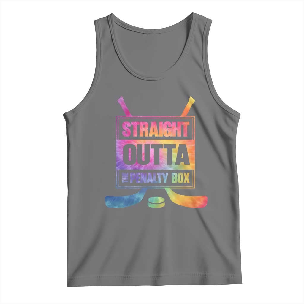 Straight Outta The Penalty Box Tank Top Tie Dye Effect Hockey Player Gift - Wonder Print Shop