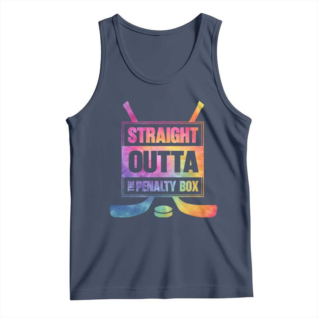 Straight Outta The Penalty Box Tank Top Tie Dye Effect Hockey Player Gift - Wonder Print Shop