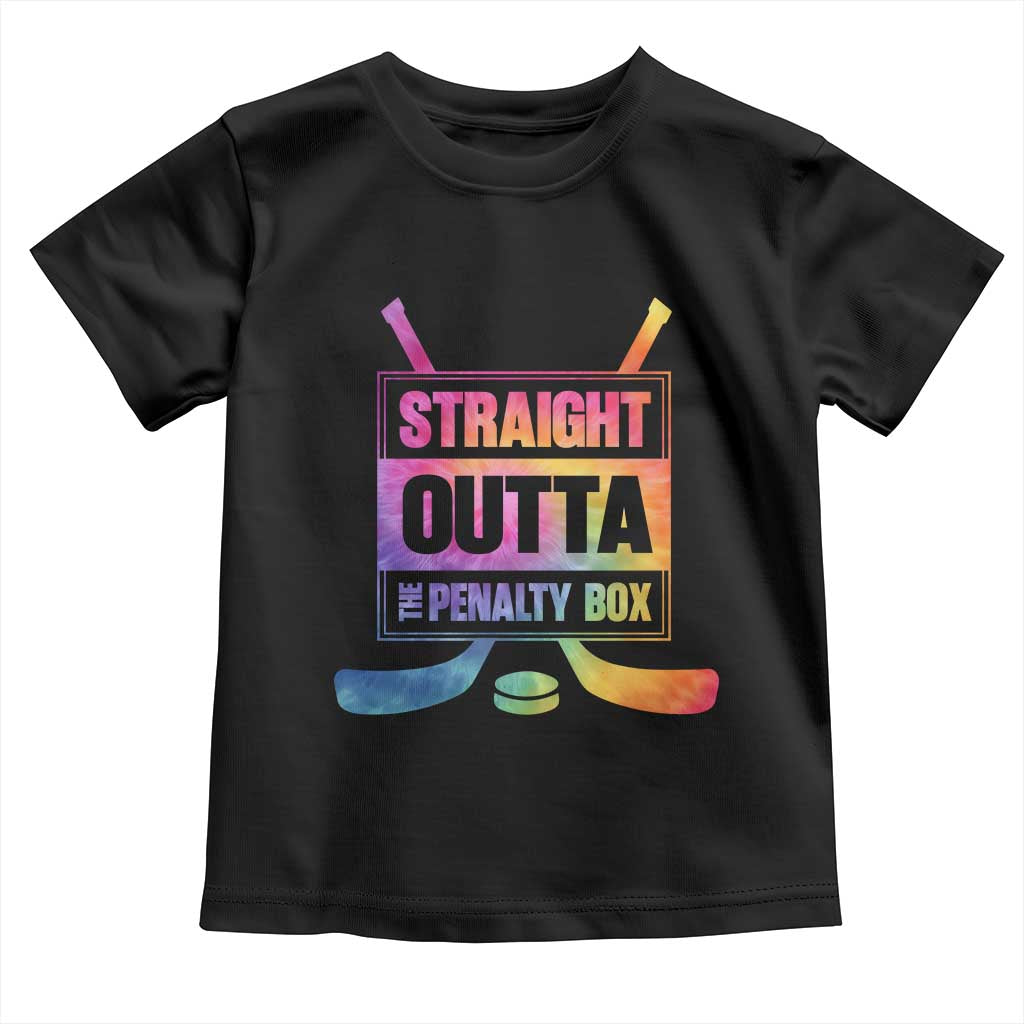 Straight Outta The Penalty Box Toddler T Shirt Tie Dye Effect Hockey Player Gift - Wonder Print Shop