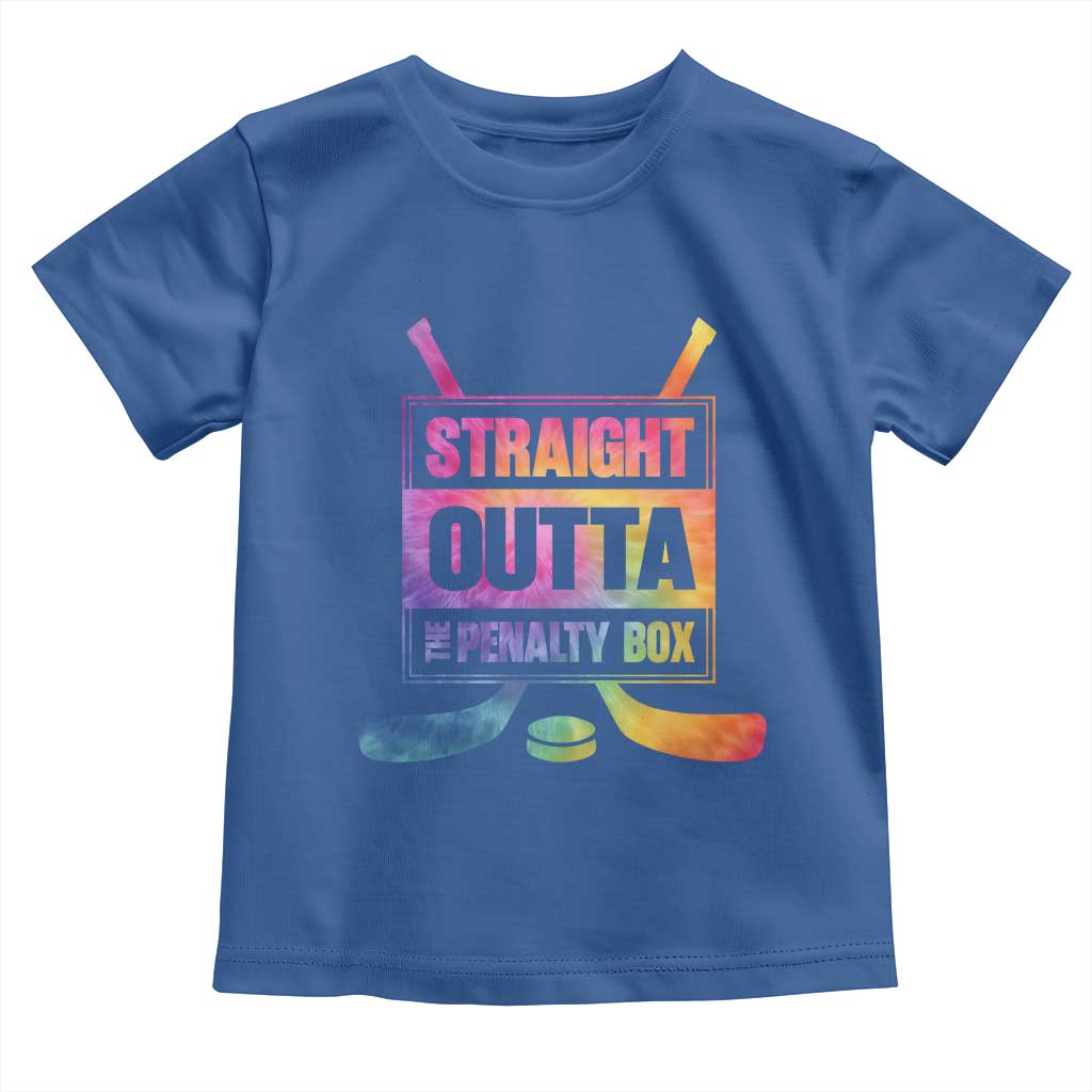 Straight Outta The Penalty Box Toddler T Shirt Tie Dye Effect Hockey Player Gift - Wonder Print Shop