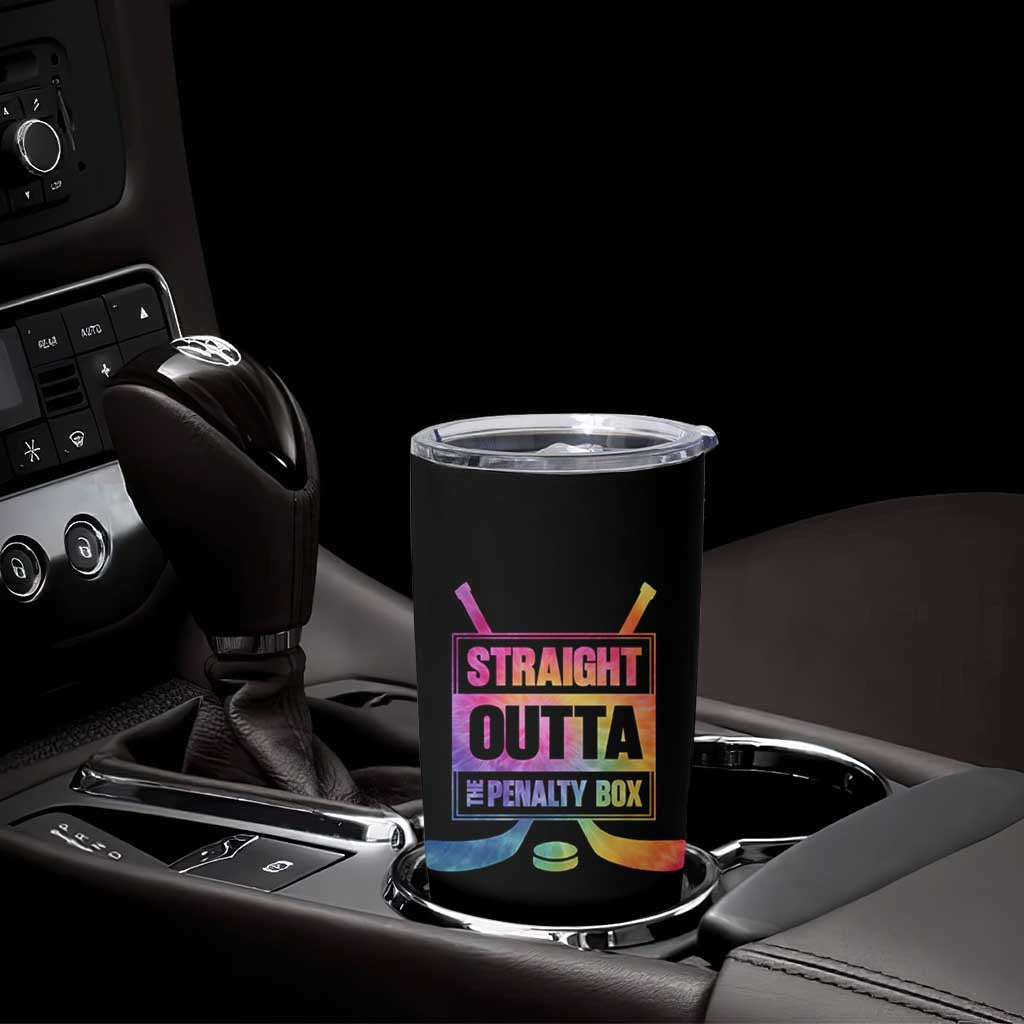Straight Outta The Penalty Box Tumbler Cup Tie Dye Effect Hockey Player Gift - Wonder Print Shop