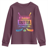 Straight Outta The Penalty Box Youth Sweatshirt Tie Dye Effect Hockey Player Gift - Wonder Print Shop