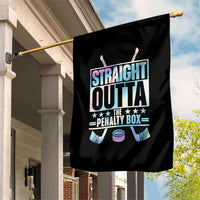 Straight Outta The Penalty Box Garden Flag Iridescent Effect Hockey Player Gift - Wonder Print Shop