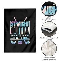 Straight Outta The Penalty Box Garden Flag Iridescent Effect Hockey Player Gift - Wonder Print Shop