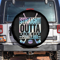 Straight Outta The Penalty Box Spare Tire Cover Iridescent Effect Hockey Player Gift - Wonder Print Shop