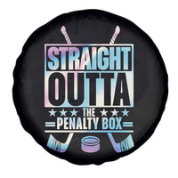Straight Outta The Penalty Box Spare Tire Cover Iridescent Effect Hockey Player Gift - Wonder Print Shop
