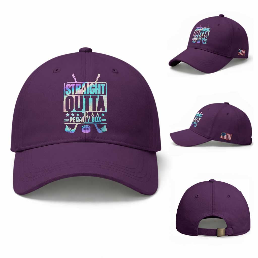 Straight Outta The Penalty Box Baseball Cap Iridescent Effect Hockey Player Gift