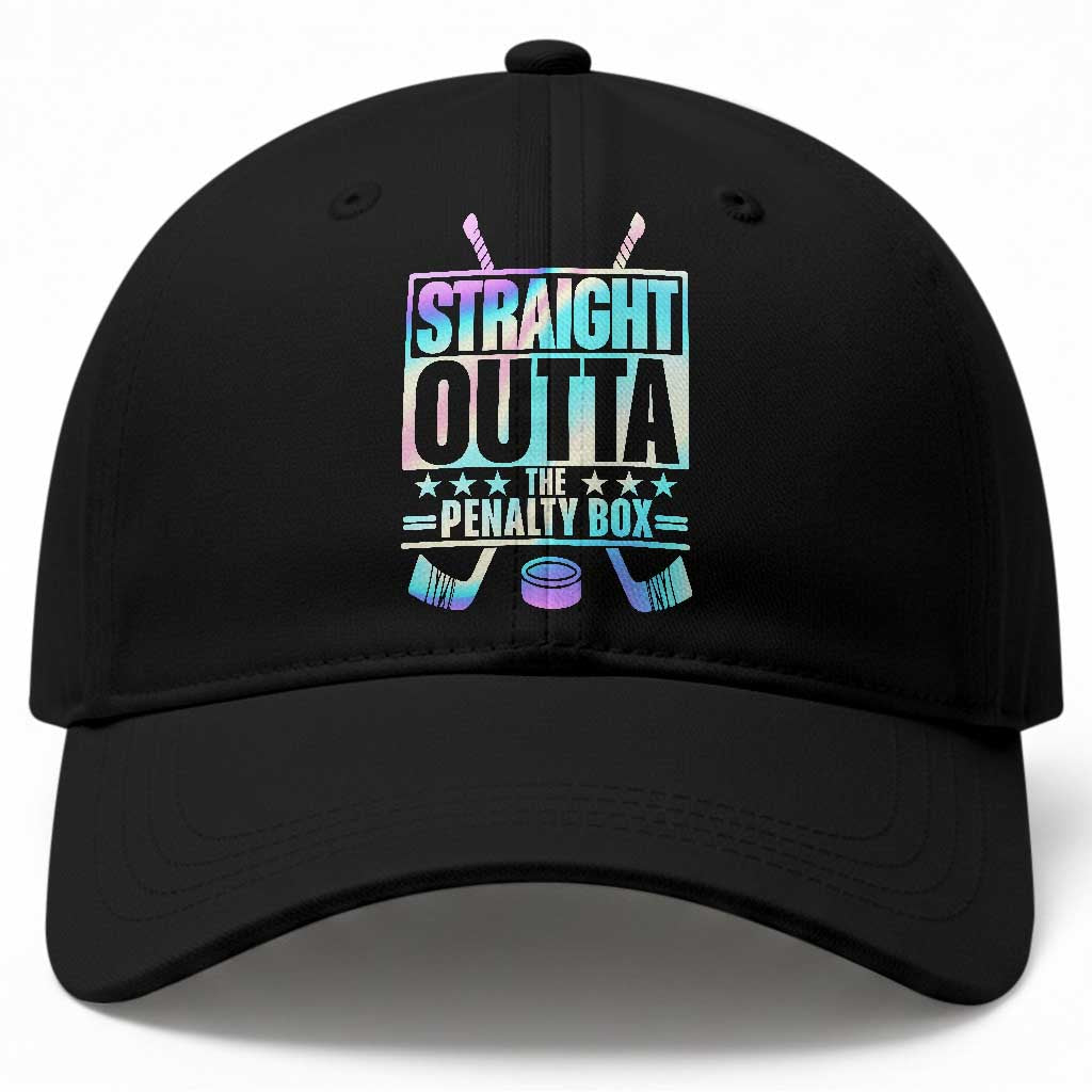 Straight Outta The Penalty Box Baseball Cap Iridescent Effect Hockey Player Gift