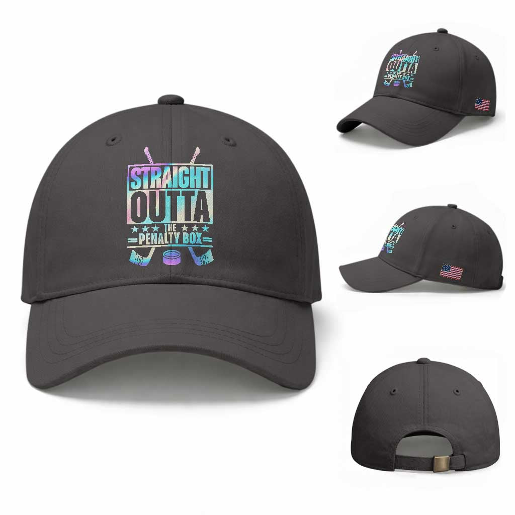 Straight Outta The Penalty Box Baseball Cap Iridescent Effect Hockey Player Gift