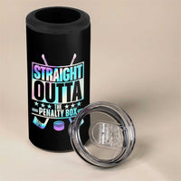 Straight Outta The Penalty Box 4 in 1 Can Cooler Tumbler Iridescent Effect Hockey Player Gift - Wonder Print Shop