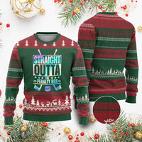Straight Outta The Penalty Box Ugly Christmas Sweater Iridescent Effect Hockey Player Gift - Wonder Print Shop