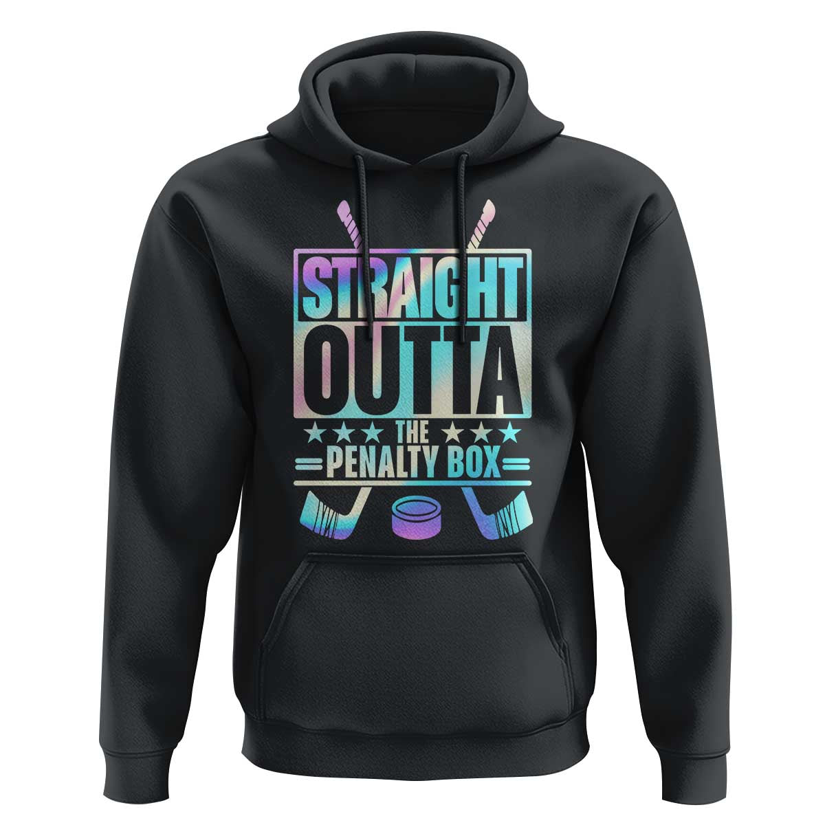Straight Outta The Penalty Box Hoodie Iridescent Effect Hockey Player Gift - Wonder Print Shop