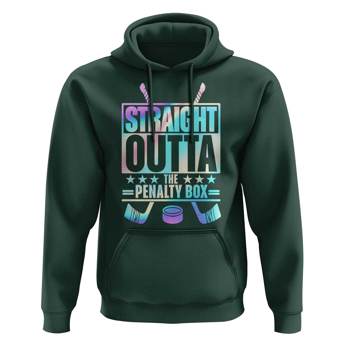 Straight Outta The Penalty Box Hoodie Iridescent Effect Hockey Player Gift - Wonder Print Shop