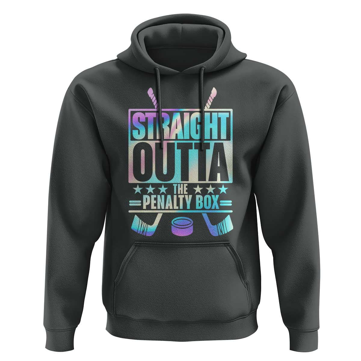 Straight Outta The Penalty Box Hoodie Iridescent Effect Hockey Player Gift - Wonder Print Shop