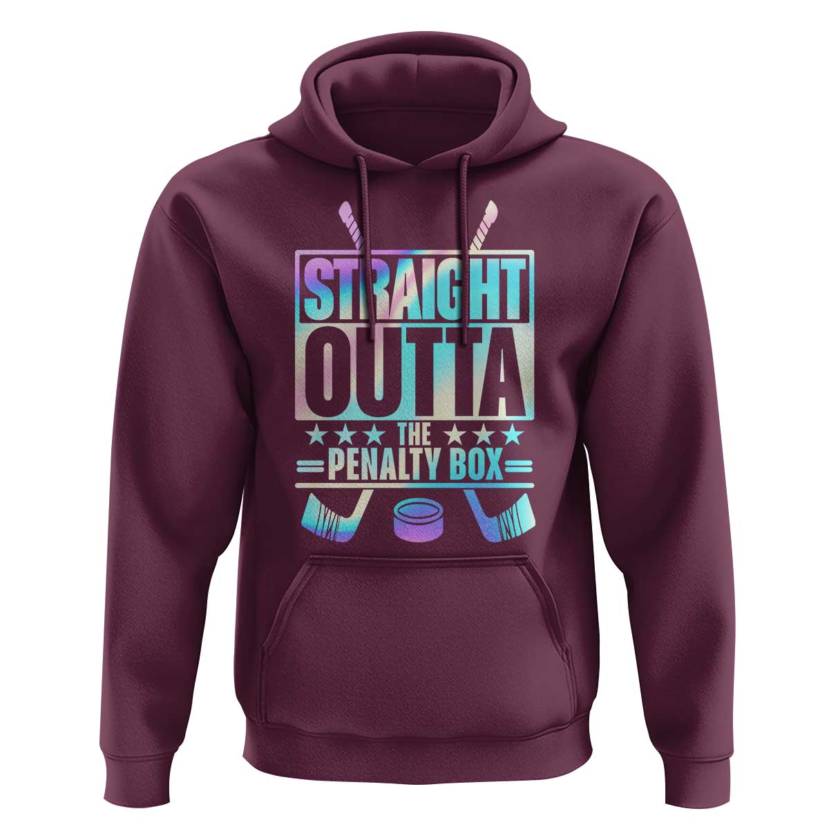 Straight Outta The Penalty Box Hoodie Iridescent Effect Hockey Player Gift - Wonder Print Shop