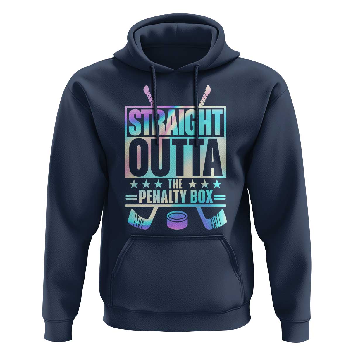 Straight Outta The Penalty Box Hoodie Iridescent Effect Hockey Player Gift - Wonder Print Shop