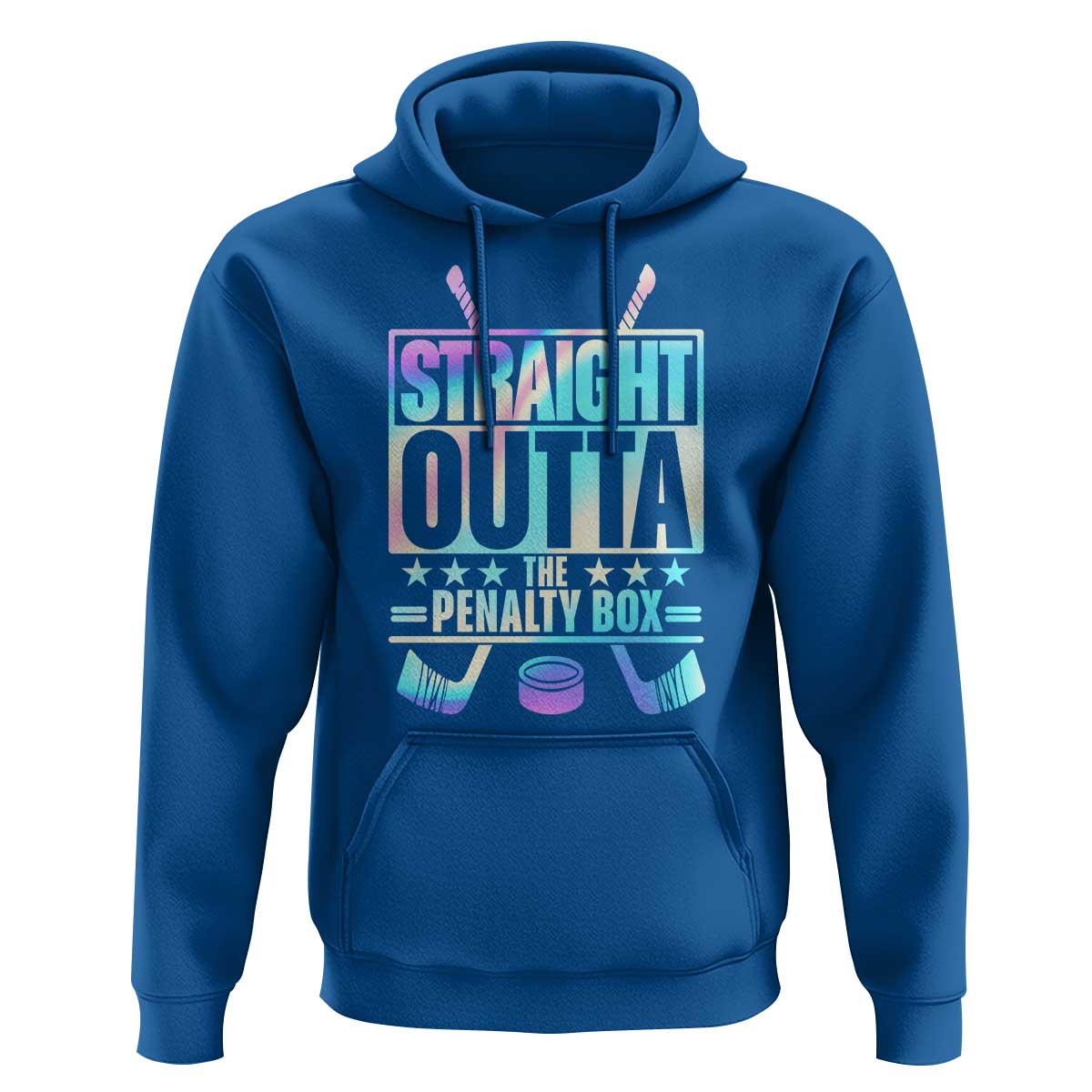 Straight Outta The Penalty Box Hoodie Iridescent Effect Hockey Player Gift - Wonder Print Shop