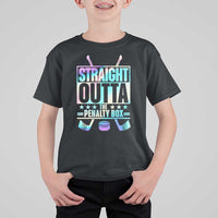 Straight Outta The Penalty Box T Shirt For Kid Iridescent Effect Hockey Player Gift - Wonder Print Shop