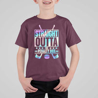 Straight Outta The Penalty Box T Shirt For Kid Iridescent Effect Hockey Player Gift - Wonder Print Shop