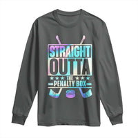 Straight Outta The Penalty Box Long Sleeve Shirt Iridescent Effect Hockey Player Gift - Wonder Print Shop