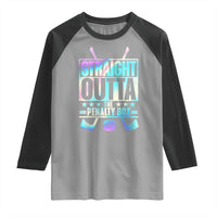 Straight Outta The Penalty Box Raglan Shirt Iridescent Effect Hockey Player Gift - Wonder Print Shop