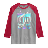 Straight Outta The Penalty Box Raglan Shirt Iridescent Effect Hockey Player Gift - Wonder Print Shop