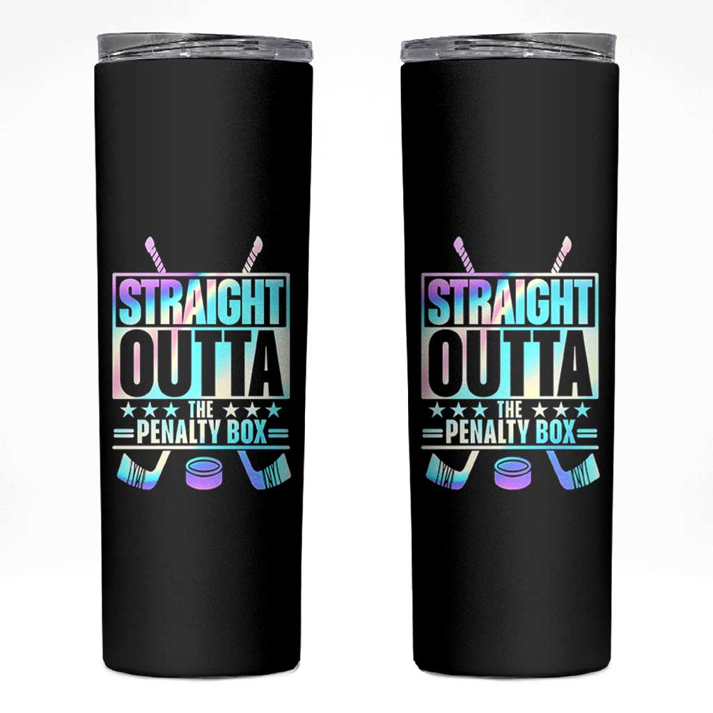 Straight Outta The Penalty Box Skinny Tumbler Iridescent Effect Hockey Player Gift - Wonder Print Shop