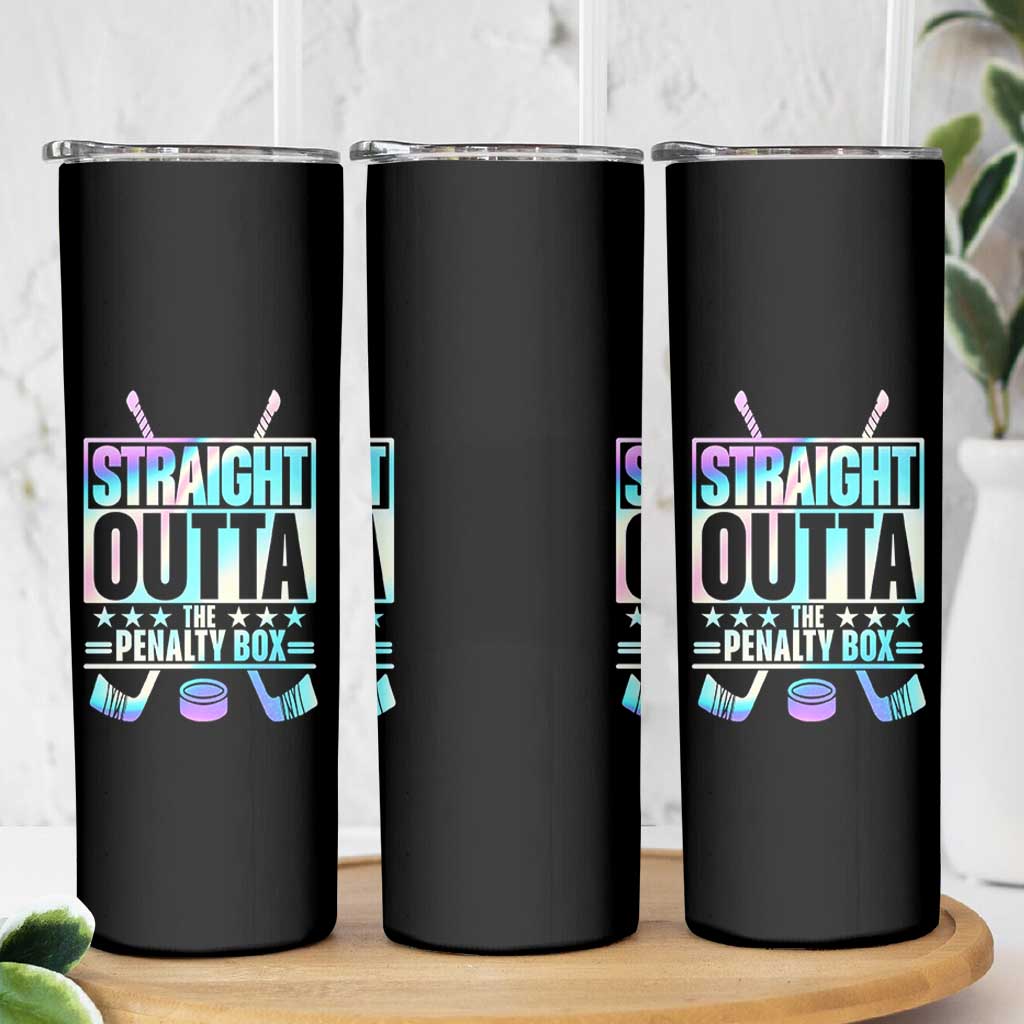 Straight Outta The Penalty Box Skinny Tumbler Iridescent Effect Hockey Player Gift - Wonder Print Shop