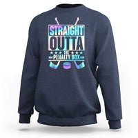 Straight Outta The Penalty Box Sweatshirt Iridescent Effect Hockey Player Gift - Wonder Print Shop