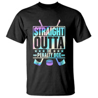 Straight Outta The Penalty Box T Shirt Iridescent Effect Hockey Player Gift - Wonder Print Shop