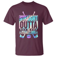 Straight Outta The Penalty Box T Shirt Iridescent Effect Hockey Player Gift - Wonder Print Shop