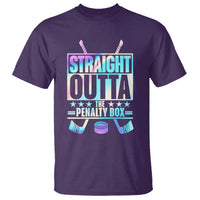 Straight Outta The Penalty Box T Shirt Iridescent Effect Hockey Player Gift - Wonder Print Shop