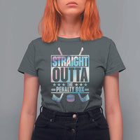 Straight Outta The Penalty Box T Shirt For Women Iridescent Effect Hockey Player Gift - Wonder Print Shop