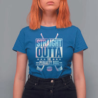 Straight Outta The Penalty Box T Shirt For Women Iridescent Effect Hockey Player Gift - Wonder Print Shop