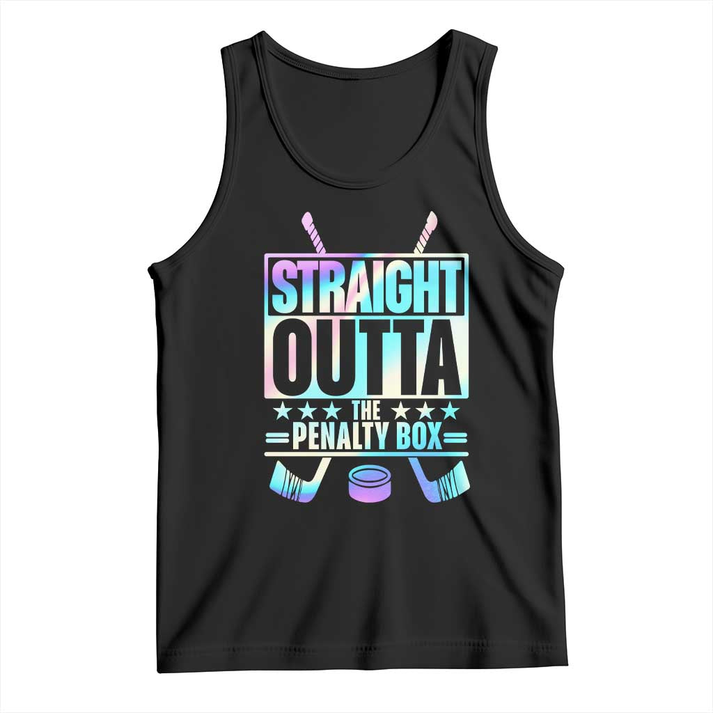 Straight Outta The Penalty Box Tank Top Iridescent Effect Hockey Player Gift - Wonder Print Shop