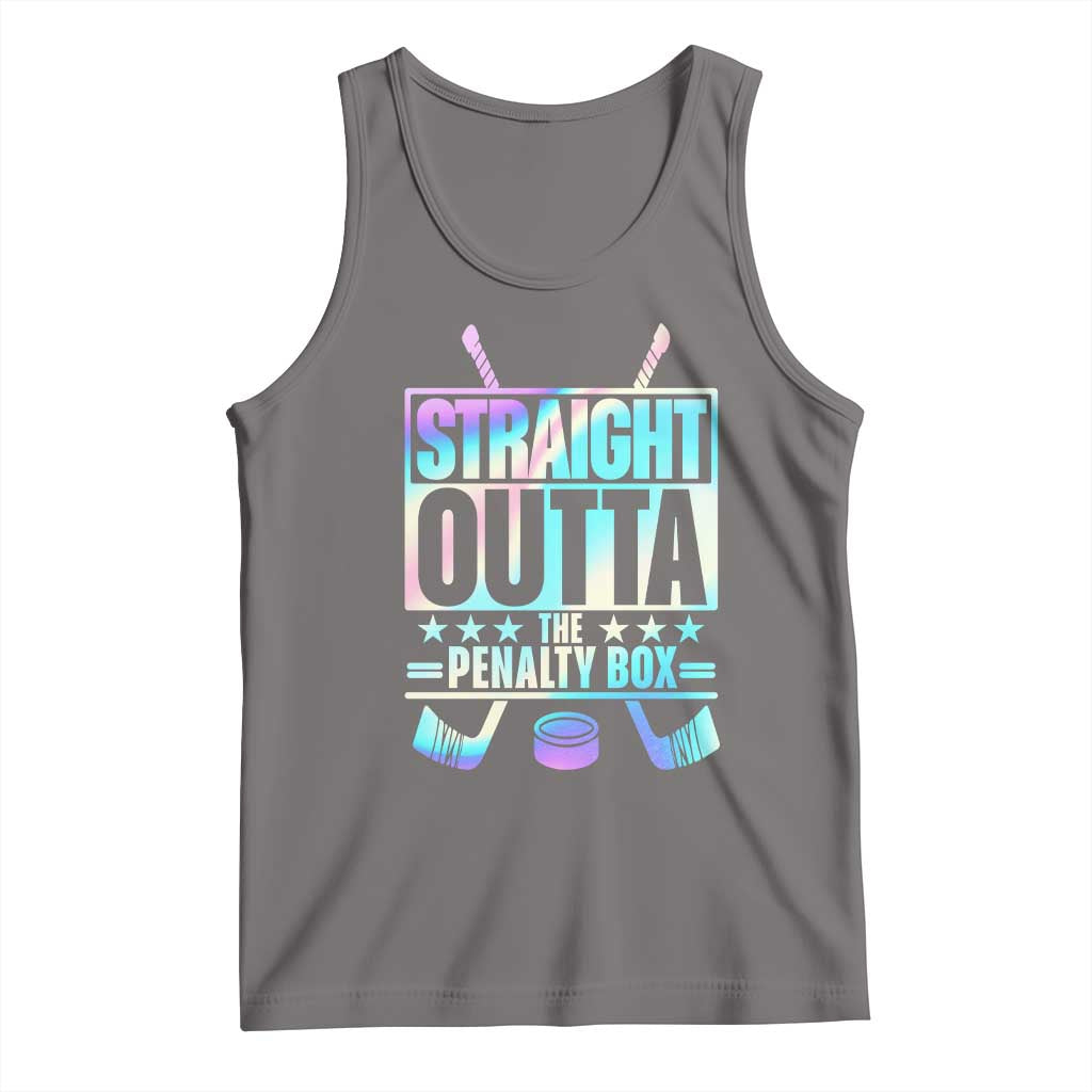Straight Outta The Penalty Box Tank Top Iridescent Effect Hockey Player Gift - Wonder Print Shop