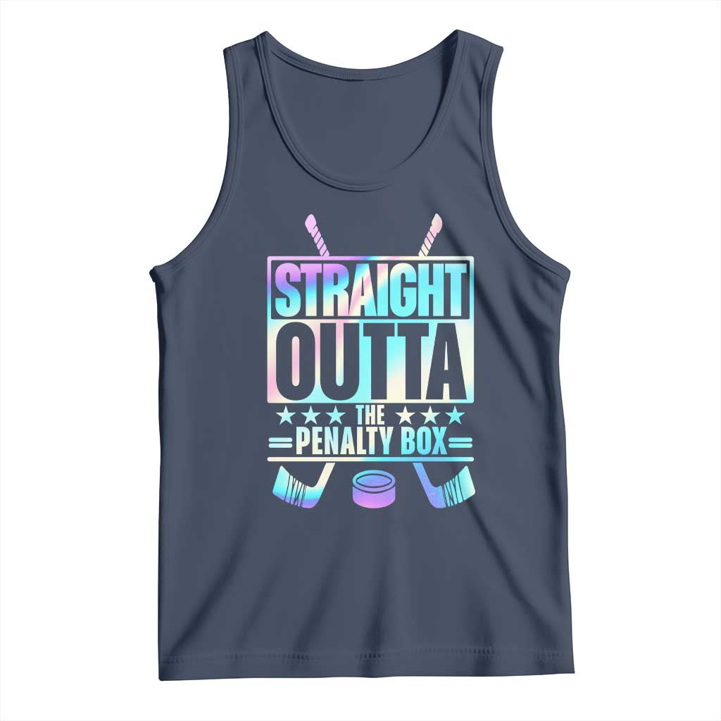 Straight Outta The Penalty Box Tank Top Iridescent Effect Hockey Player Gift - Wonder Print Shop