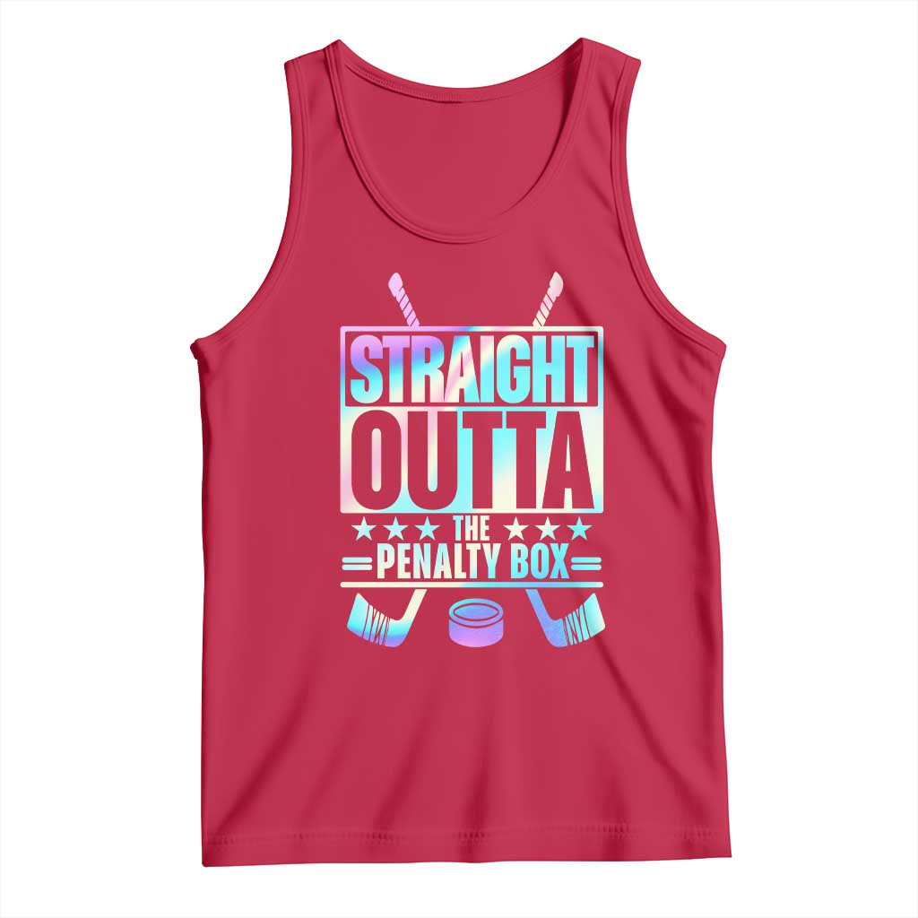 Straight Outta The Penalty Box Tank Top Iridescent Effect Hockey Player Gift - Wonder Print Shop