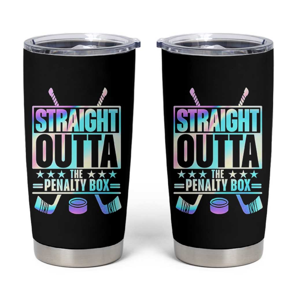 Straight Outta The Penalty Box Tumbler Cup Iridescent Effect Hockey Player Gift - Wonder Print Shop