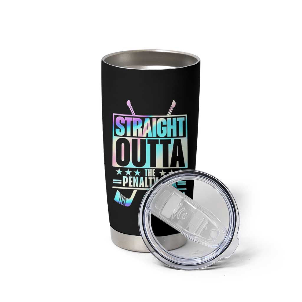 Straight Outta The Penalty Box Tumbler Cup Iridescent Effect Hockey Player Gift - Wonder Print Shop