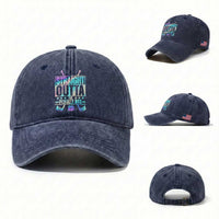 Straight Outta The Penalty Box Washed Cotton Baseball Cap Iridescent Effect Hockey Player Gift