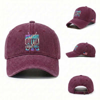 Straight Outta The Penalty Box Washed Cotton Baseball Cap Iridescent Effect Hockey Player Gift