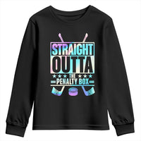 Straight Outta The Penalty Box Youth Sweatshirt Iridescent Effect Hockey Player Gift - Wonder Print Shop